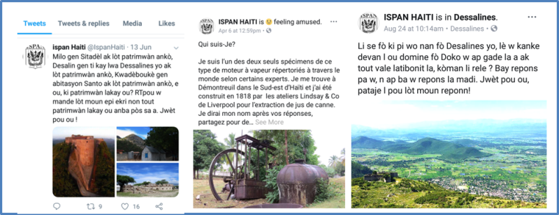 Figure 2 : Captures d’écran de publications sur les pages Facebook et Twitter de l’ISPAN