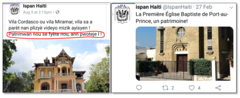 Figure 3 : Captures d’écran de publications sur la page Facebook de l’ISPAN